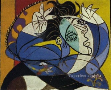  aux Painting - Femme aux bras leves Tete de Dora Maar 1936 Cubism